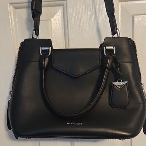 Michael Kors Black Satchel Structured Leather Bag